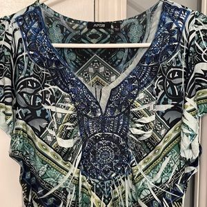 Apt 9 Dress- Blue Beaded-Large